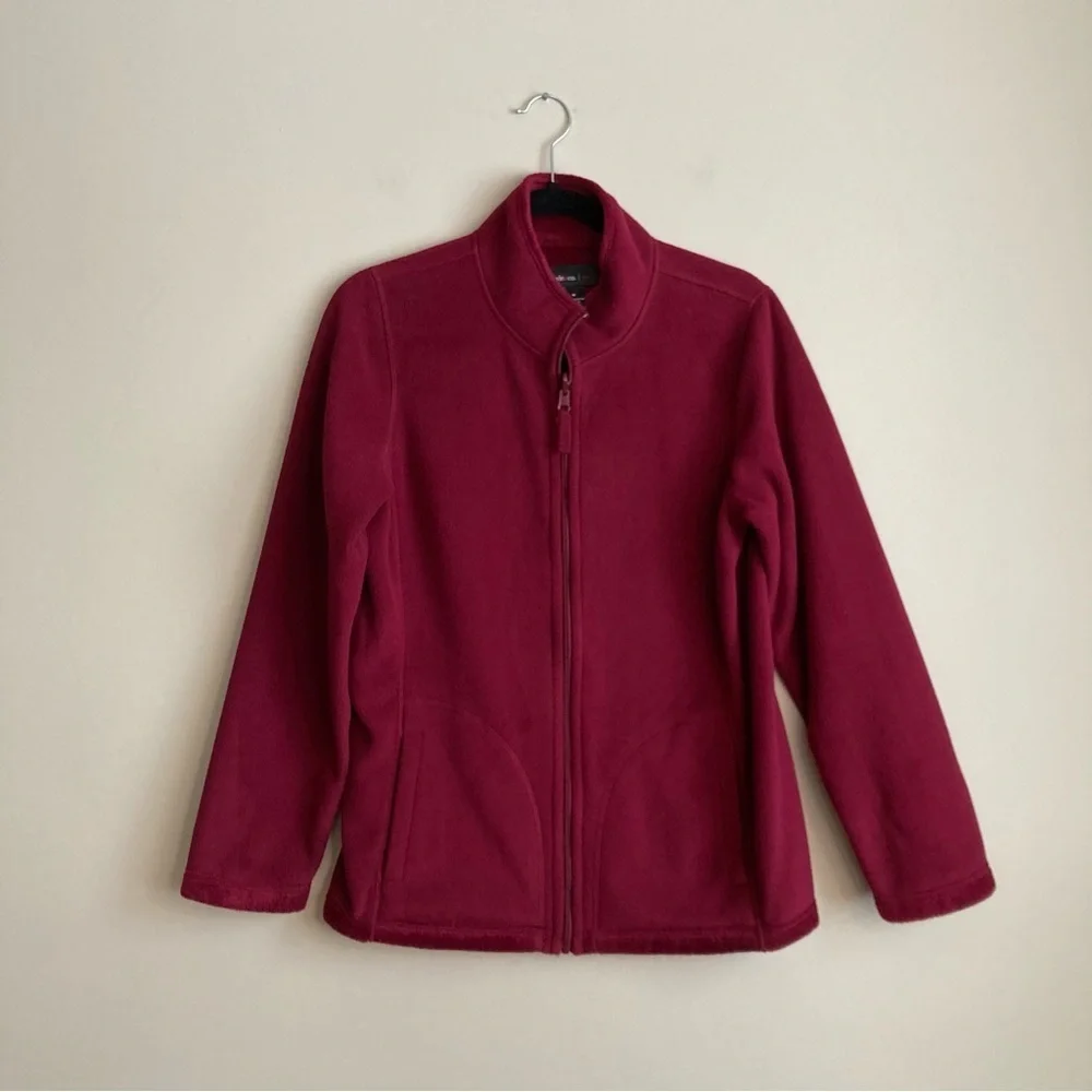 Style & Co. Magenta Reversible Fleece and Plush Full Zip Sweatshirt M - Picture 5 of 9